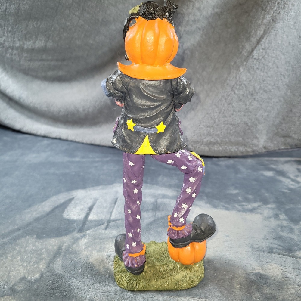 Midwestern Home Products Pumpkin Head Scarecrow Halloween Figurine 10" Statue - Picture 4 of 7